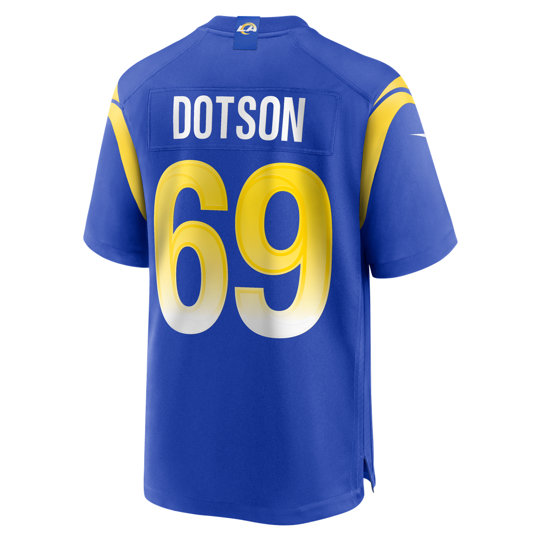 Men's Nike Los Angeles Rams Kevin Dotson Royal Game NFL Jersey