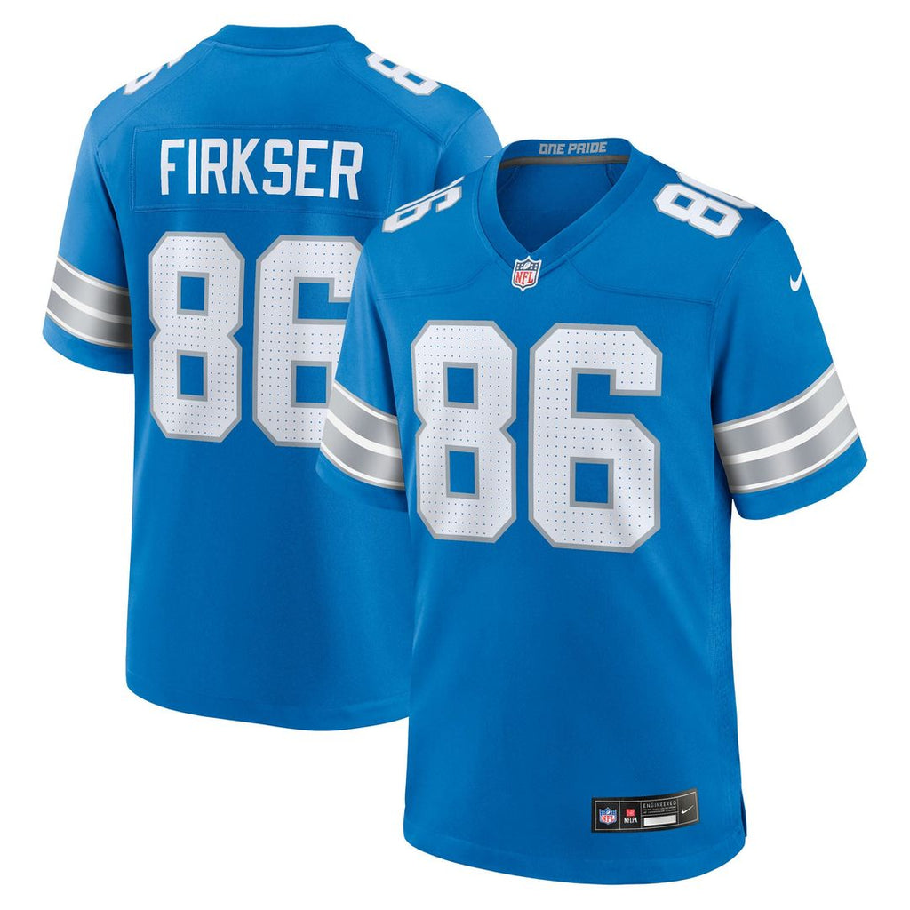 Men's Nike Detroit Lions Anthony Firkser Blue Team Game NFL Jersey