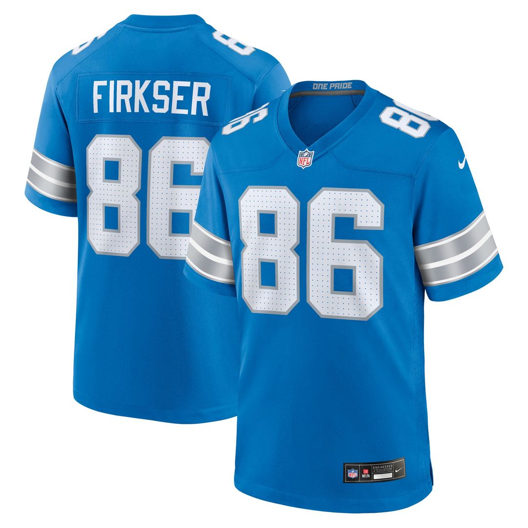 Men's Nike Detroit Lions Anthony Firkser Blue Team Game NFL Jersey