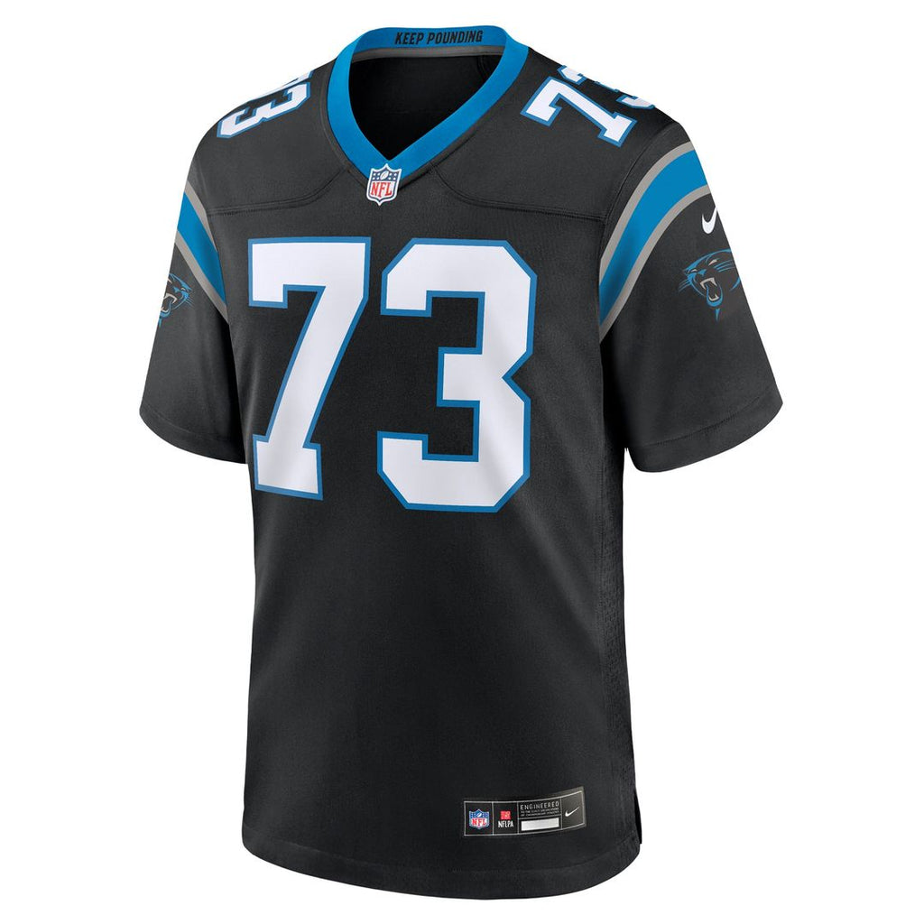 Men's Nike Carolina Panthers Rashard Lawrence Black Game NFL Jersey