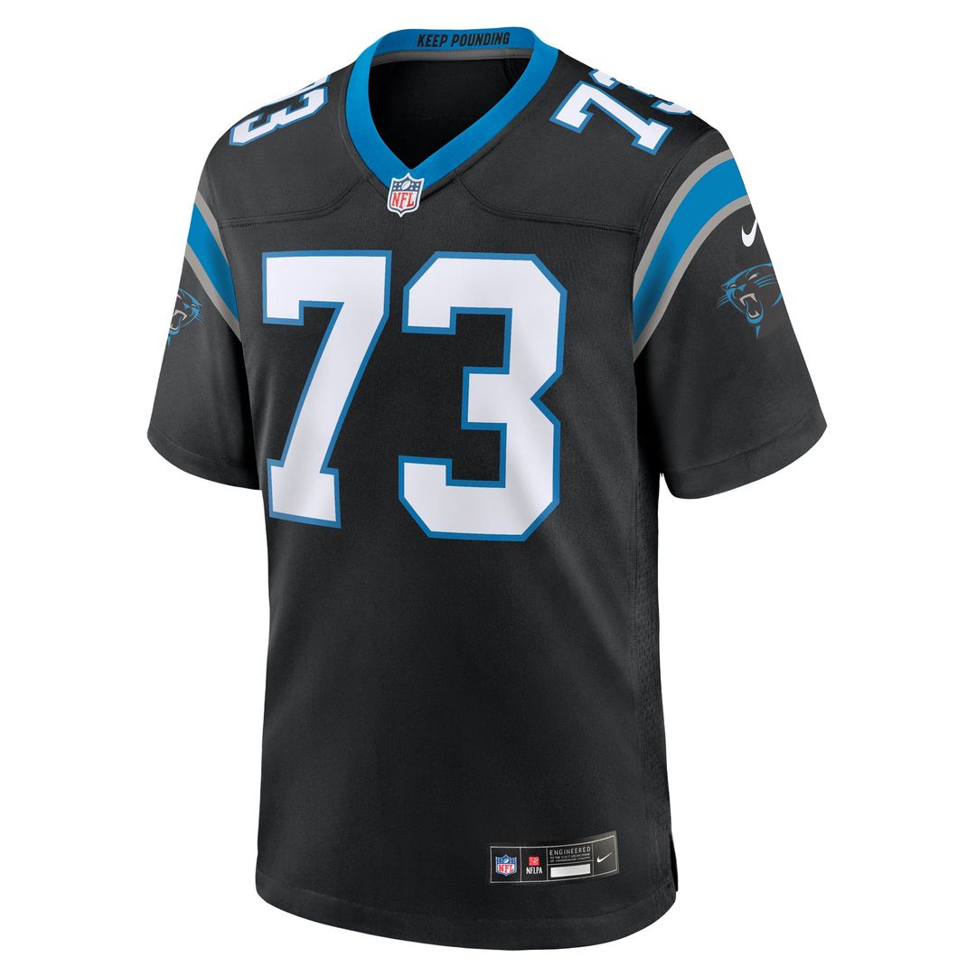 Men's Nike Carolina Panthers Rashard Lawrence Black Game NFL Jersey
