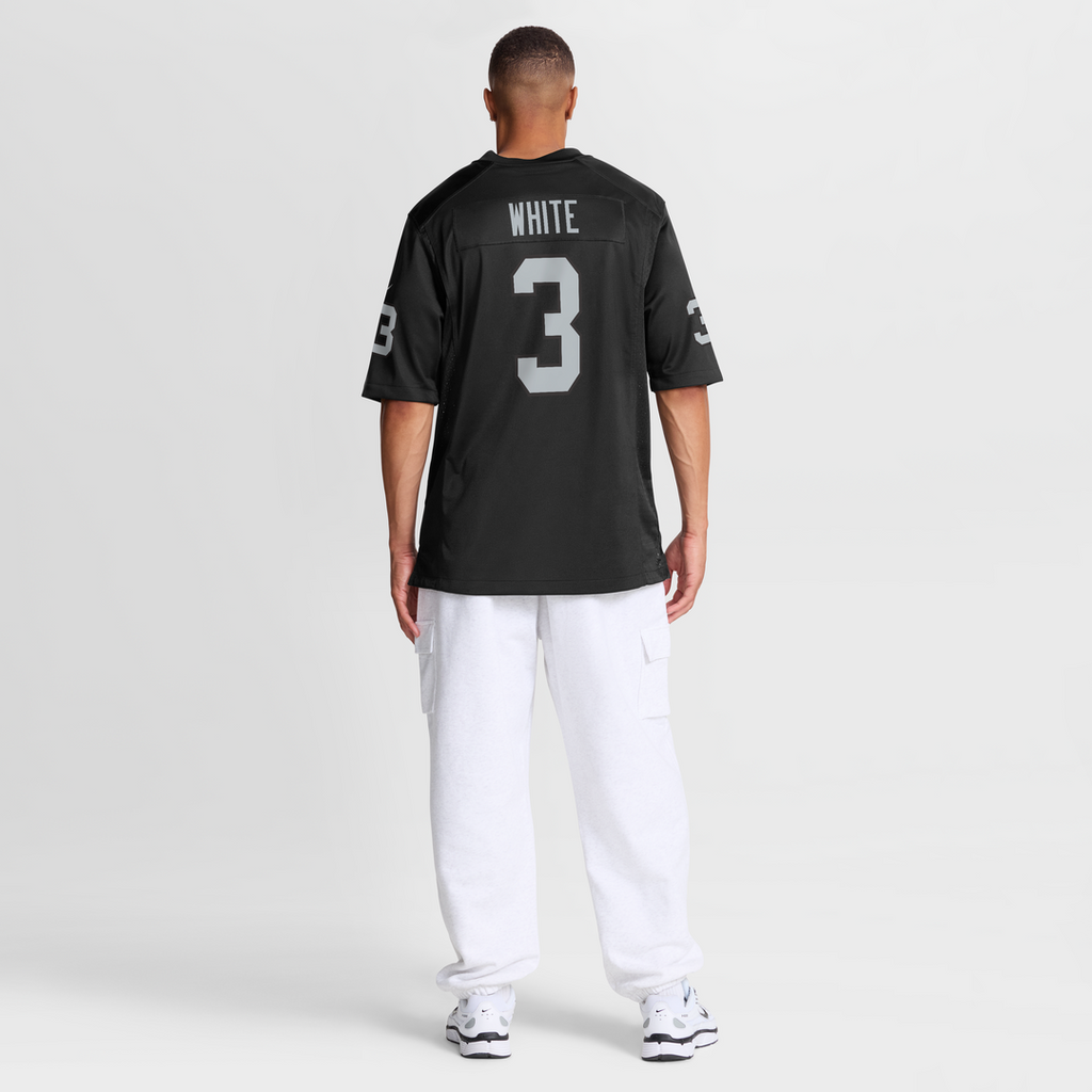 Men's Nike Las Vegas Raiders Zamir White Black Team Game NFL Jersey
