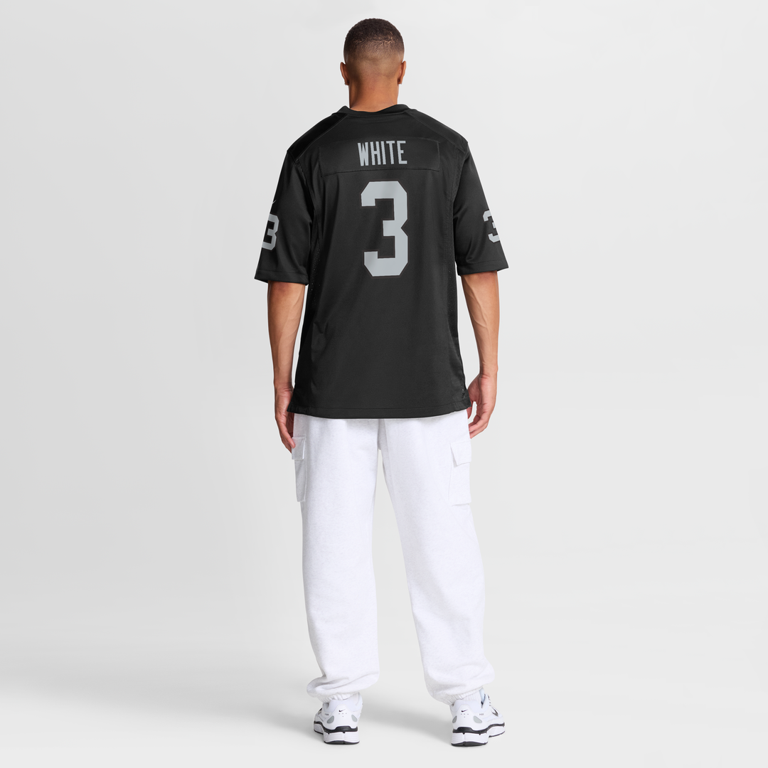 Men's Nike Las Vegas Raiders Zamir White Black Team Game NFL Jersey