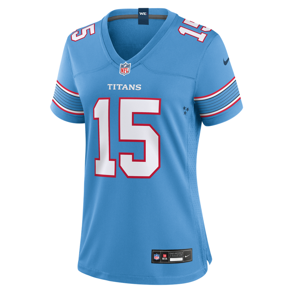 Women's Nike Tennessee Titans Keldric Faulk Light Blue Team Game NFL Jersey