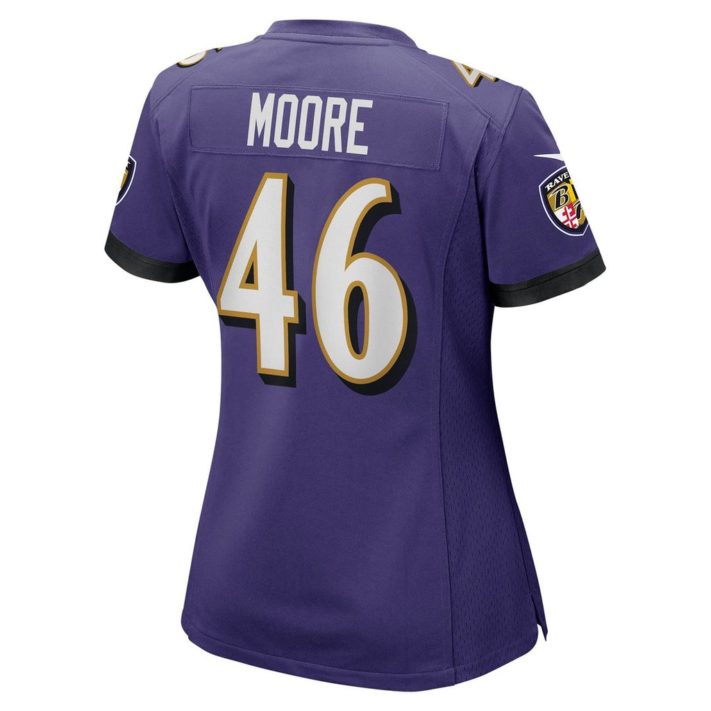 Women's Nike Baltimore Ravens Nick Moore Purple Game Player NFL Jersey
