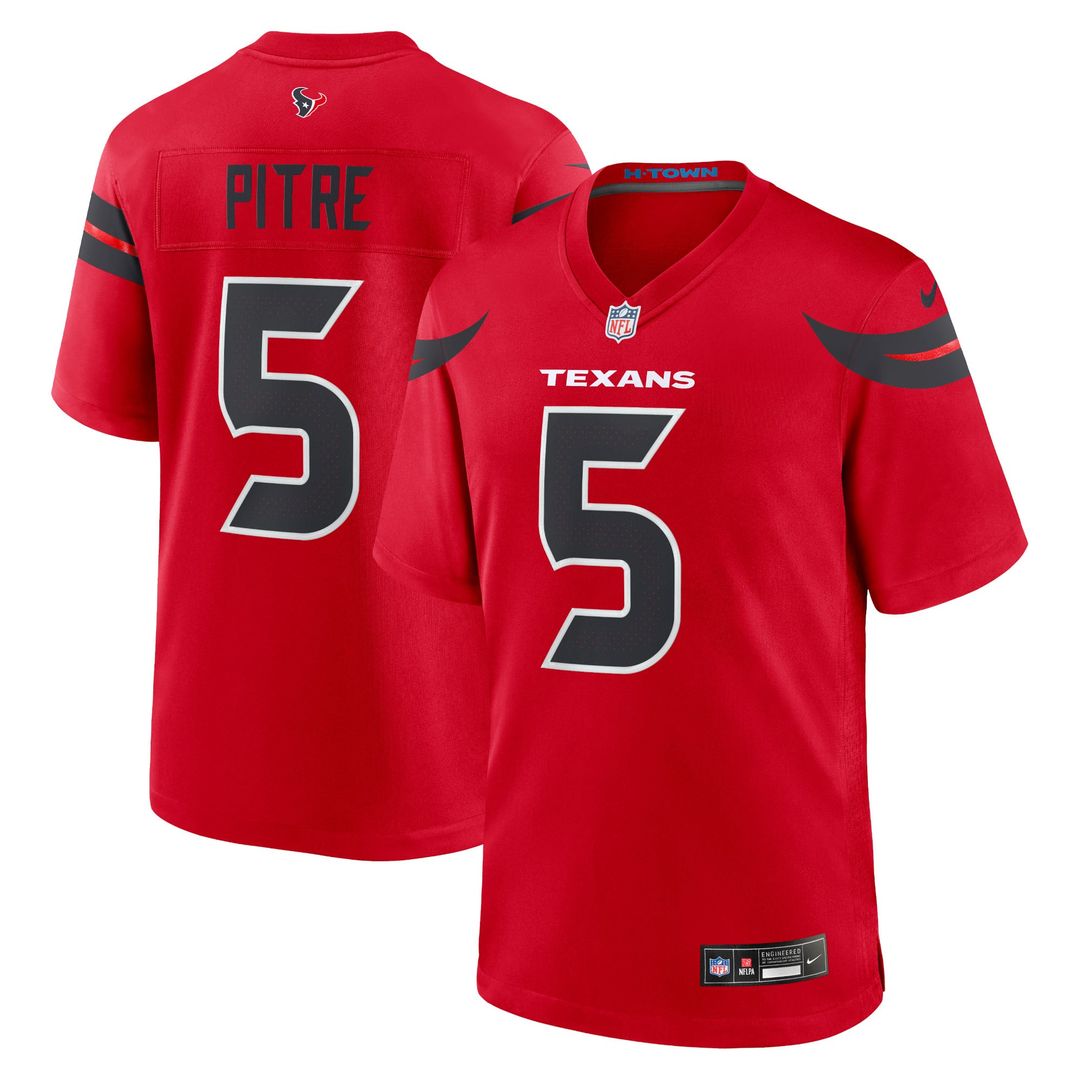 Men's Nike Houston Texans Jalen Pitre Red Alternate Game NFL Jersey