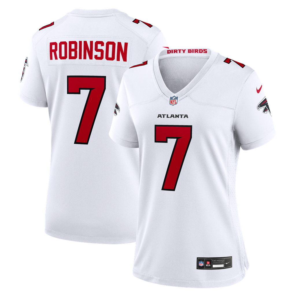 Women's Nike Atlanta Falcons Bijan Robinson White Game NFL Jersey