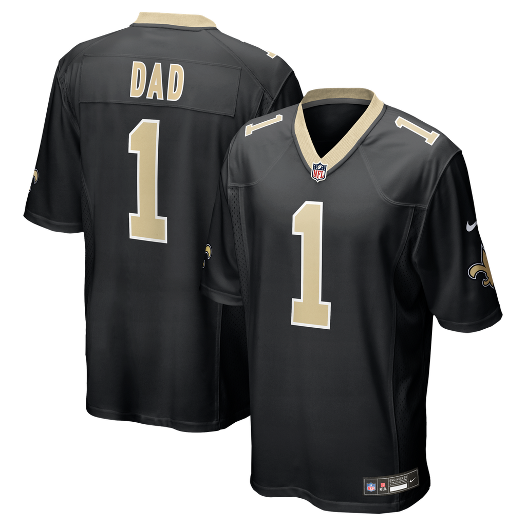 Men's Nike New Orleans Saints Number 1 Dad Black Game NFL Jersey