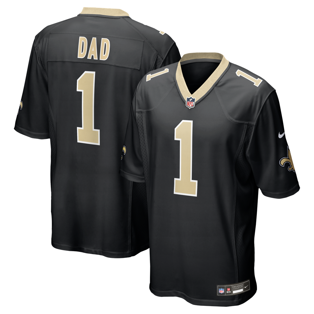Men's Nike New Orleans Saints Number 1 Dad Black Game NFL Jersey