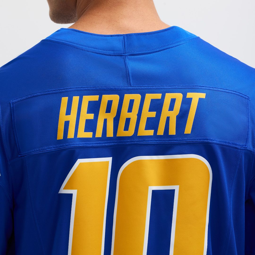 Men's Nike Los Angeles Chargers Justin Herbert White Vapor F.U.S.E. Limited NFL Jersey