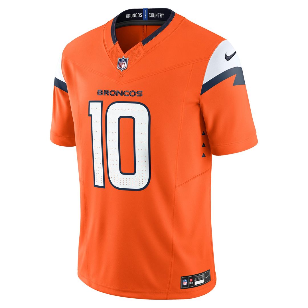 Men's Nike Denver Broncos Bo Nix Orange Vapor F.U.S.E. Limited NFL Jersey