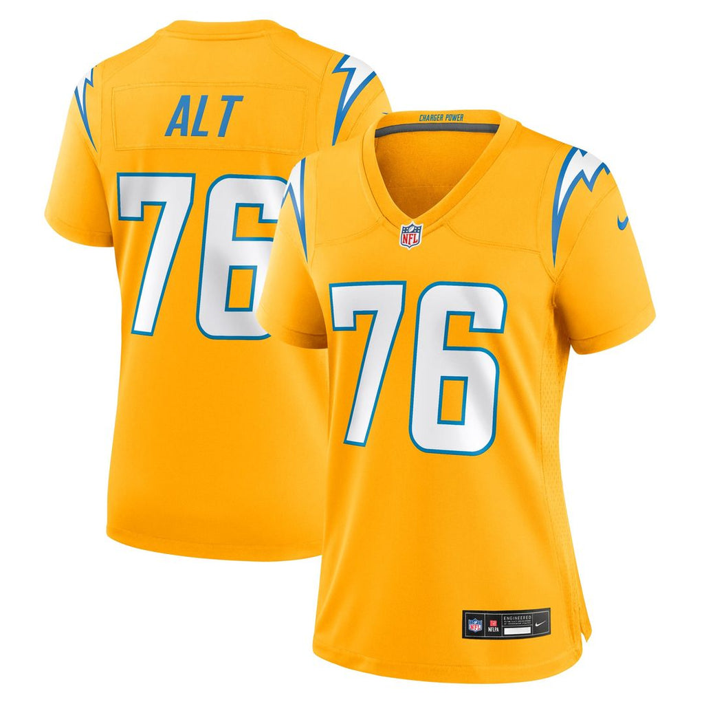 Women's Nike Los Angeles Chargers Joe Alt Gold Alternate Charger Power Game NFL Jersey