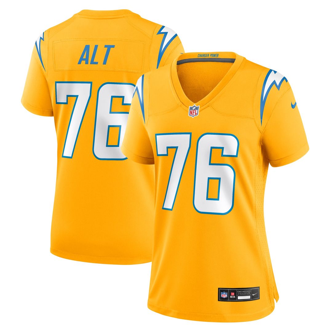 Women's Nike Los Angeles Chargers Joe Alt Gold Alternate Charger Power Game NFL Jersey