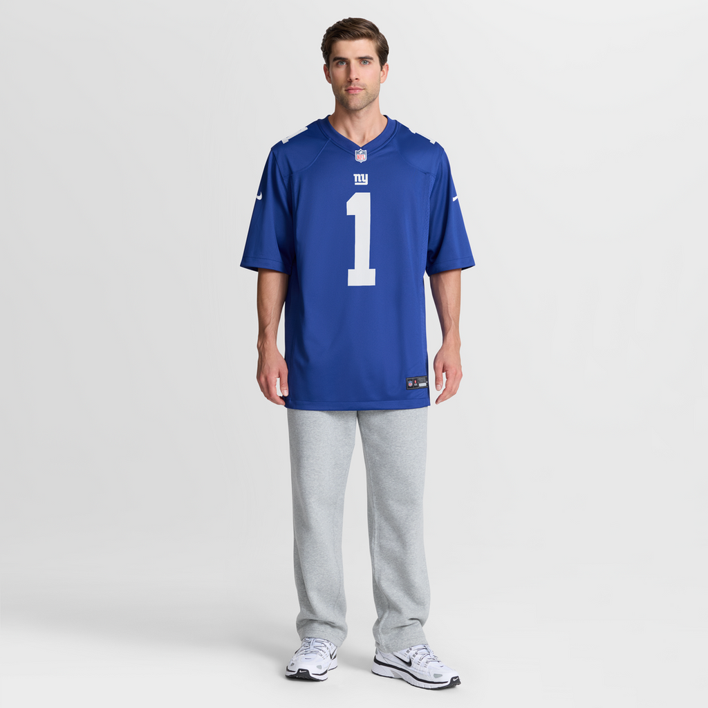 Men's Nike New York Giants Malik Nabers Century Red Alternate Game NFL Jersey