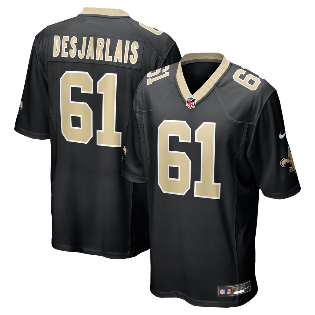 Men's Nike New Orleans Saints Drew Desjarlais Black Game Player NFL Jersey