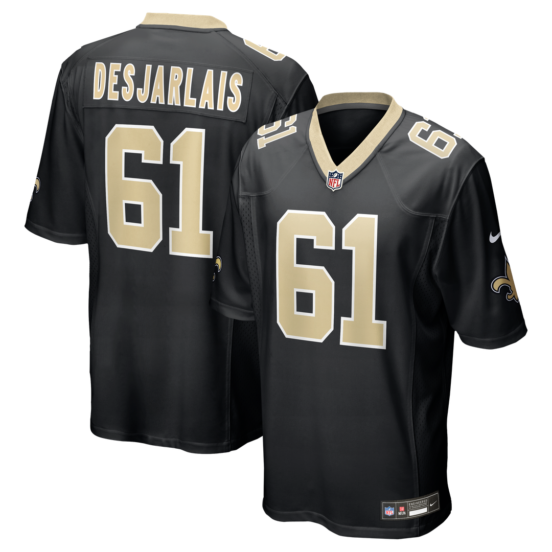 Men's Nike New Orleans Saints Drew Desjarlais Black Game Player NFL Jersey