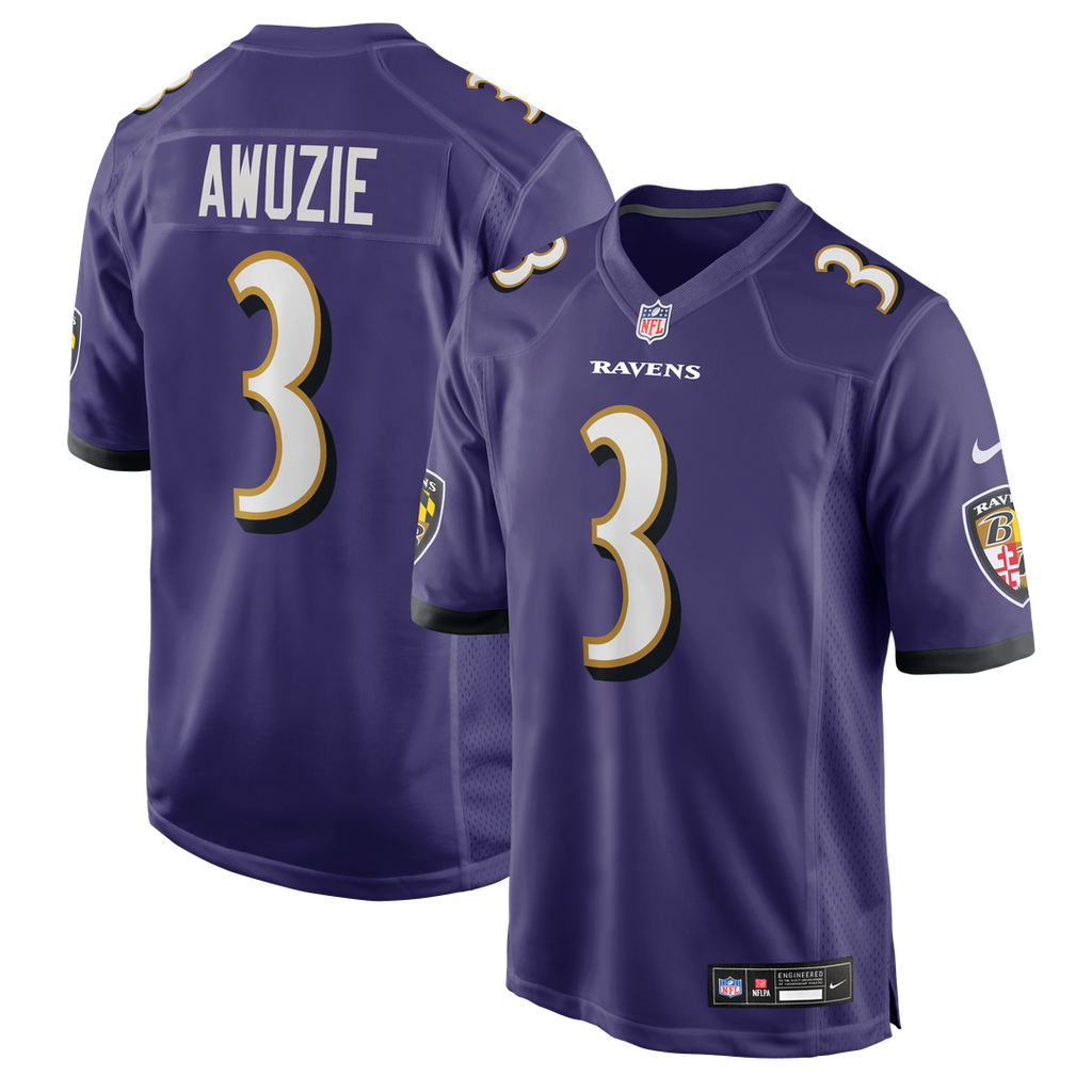 Men's Nike Baltimore Ravens Chidobe Awuzie Purple Team Game NFL Jersey