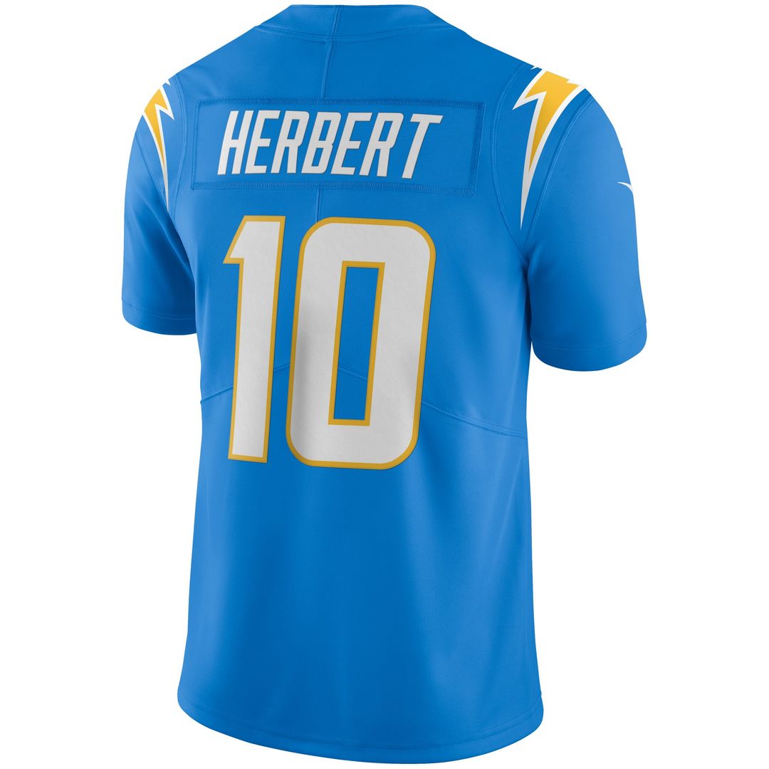Men's Nike Los Angeles Chargers Justin Herbert Powder Blue Vapor Limited NFL Jersey