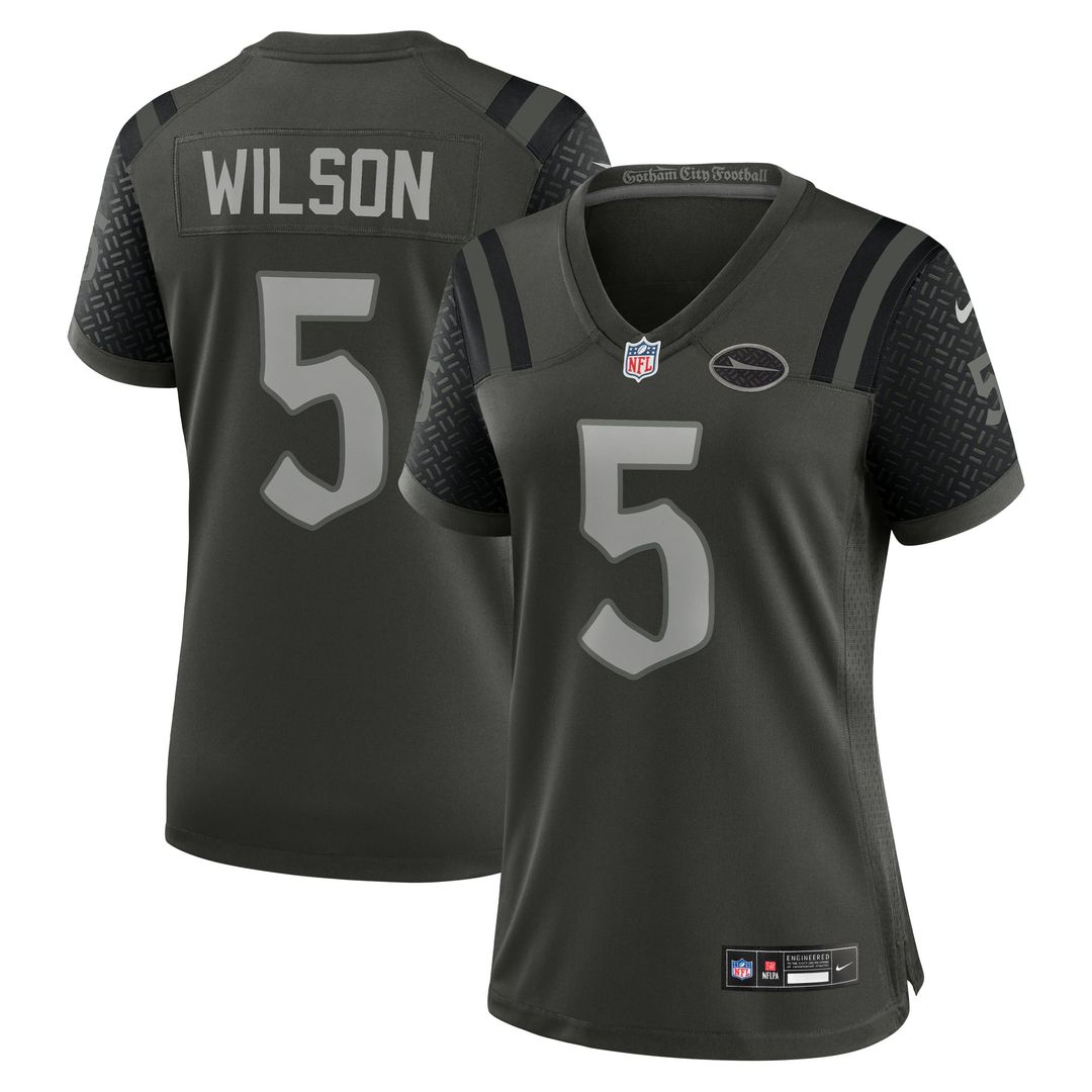 Women's Nike New York Jets Garrett Wilson Gotham Green 2025 Rivalries Collection Game NFL Jersey