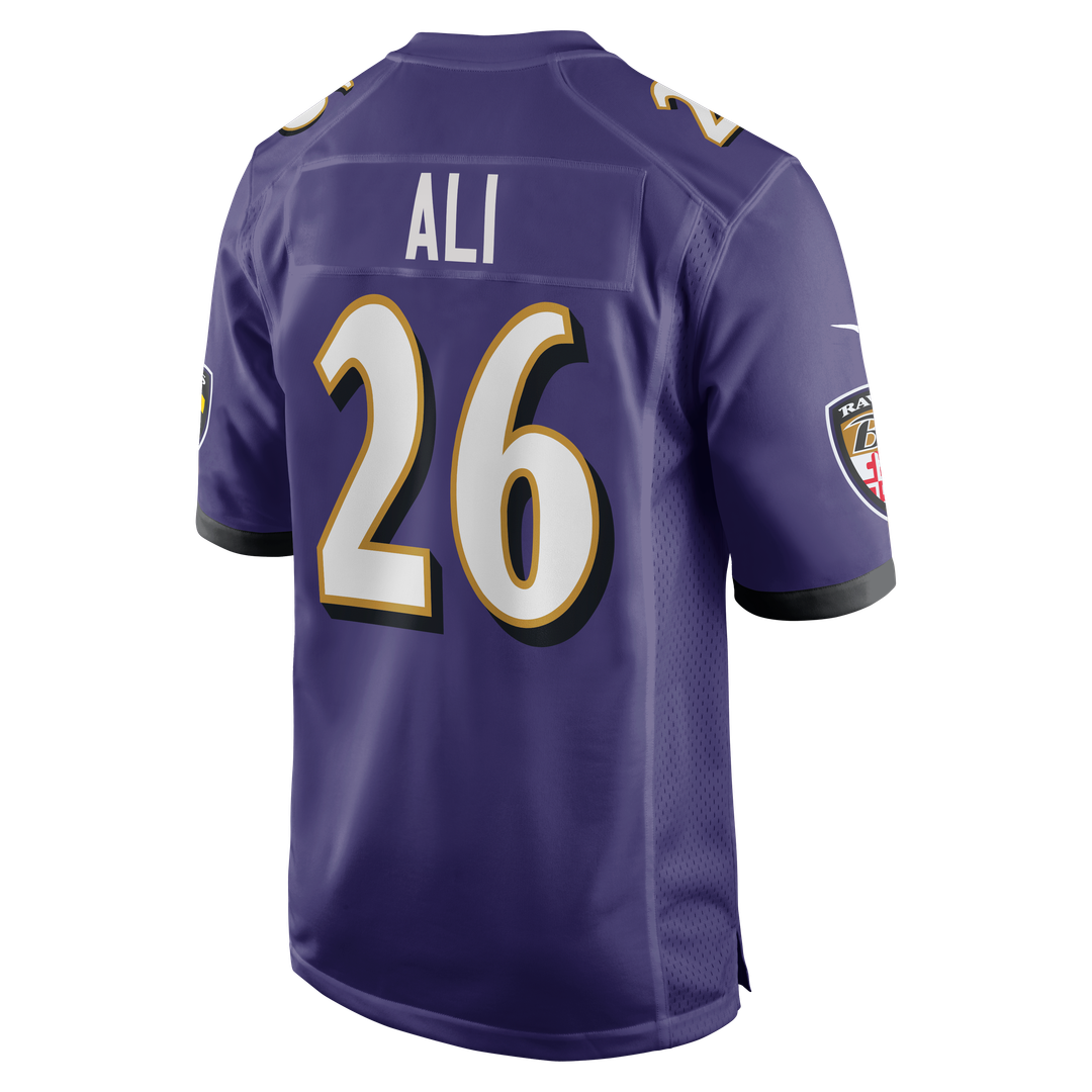 Men's Nike Baltimore Ravens Rasheen Ali Purple Team Game NFL Jersey