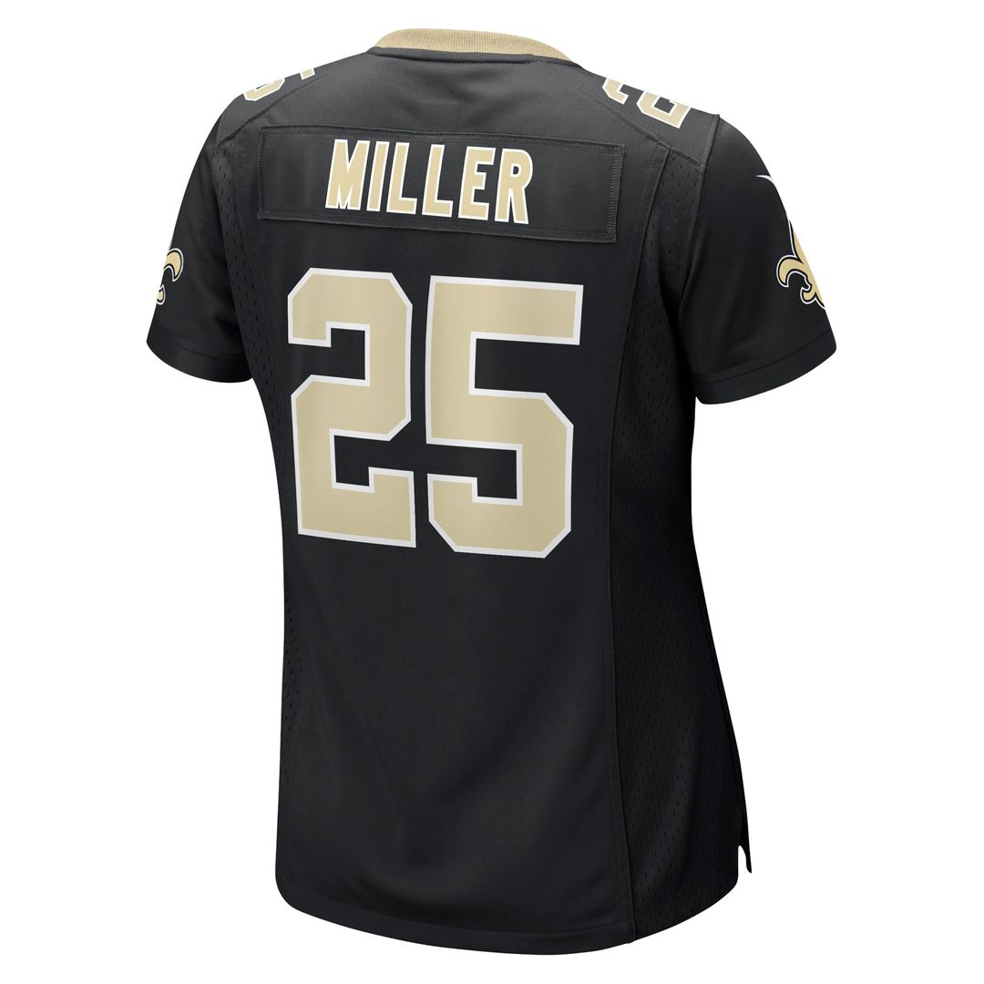 Women's Nike New Orleans Saints Kendre Miller Black Team Game NFL Jersey