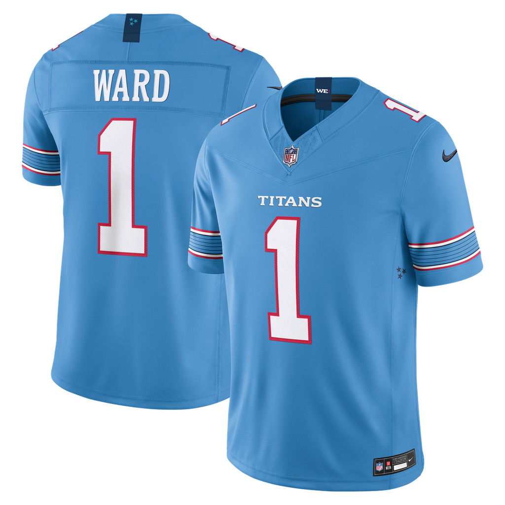 Men's Nike Tennessee Titans Cameron Ward Light Blue Vapor F.U.S.E. Stitched Limited NFL Jersey