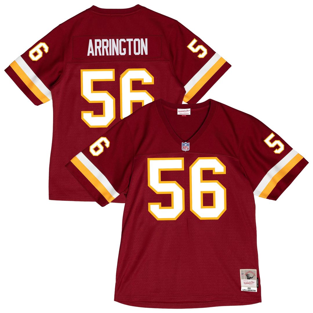 Men's Mitchell & Ness Washington Commanders LaVar Arrington Burgundy 2001 Legacy Throwback Replica NFL Jersey