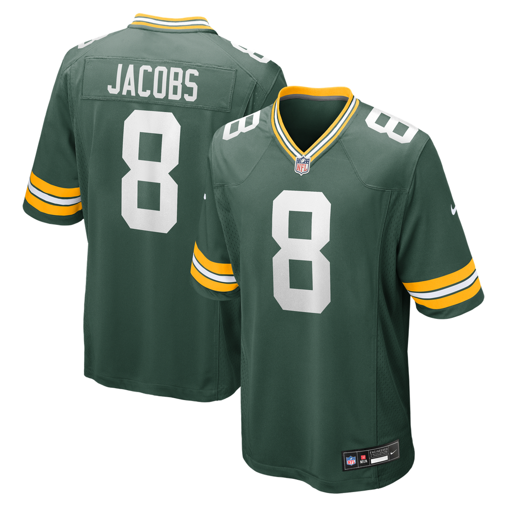 Men's Nike Green Bay Packers Josh Jacobs Green Team Game NFL Jersey