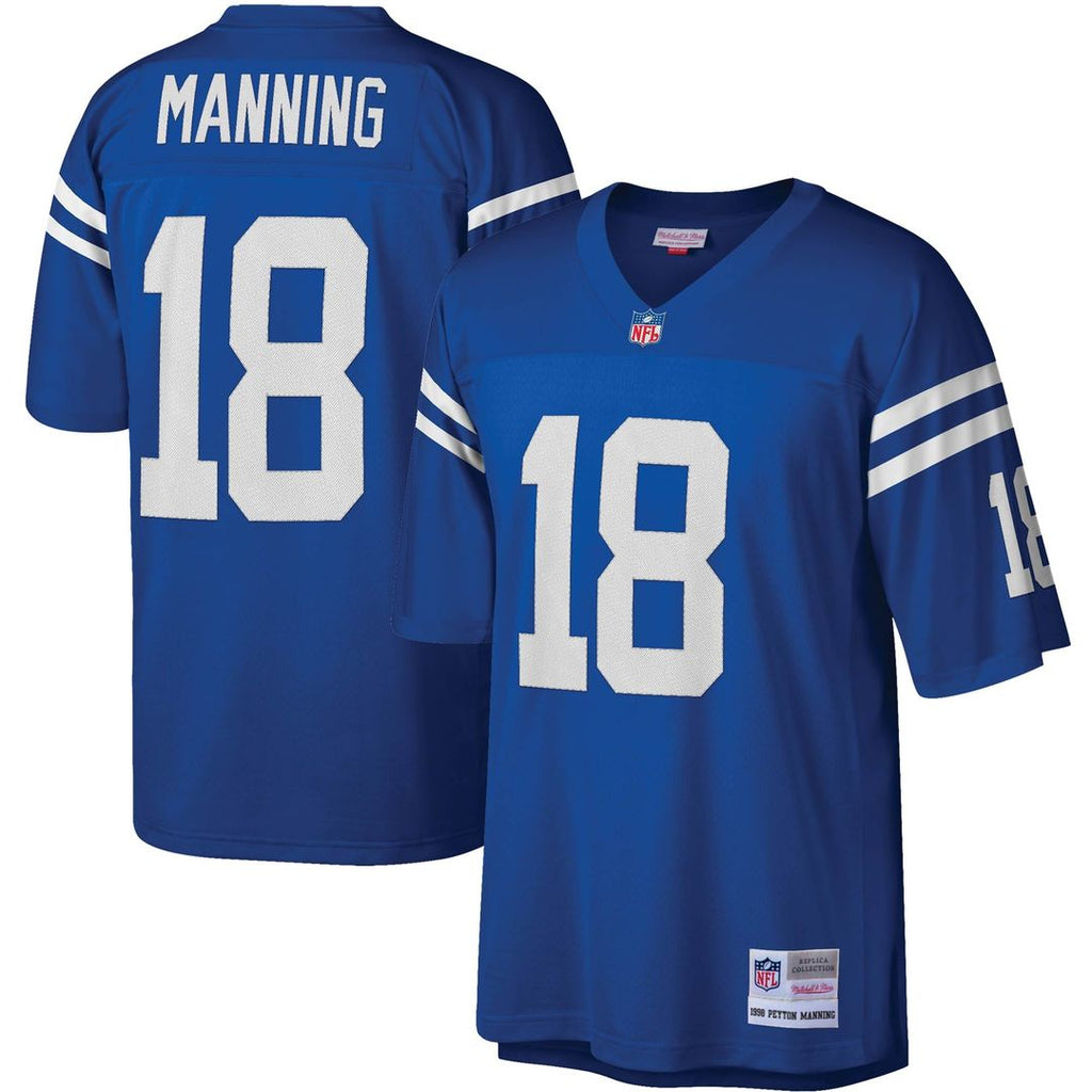 Men's Mitchell & Ness Indianapolis Colts Peyton Manning Royal Legacy Replica NFL Jersey