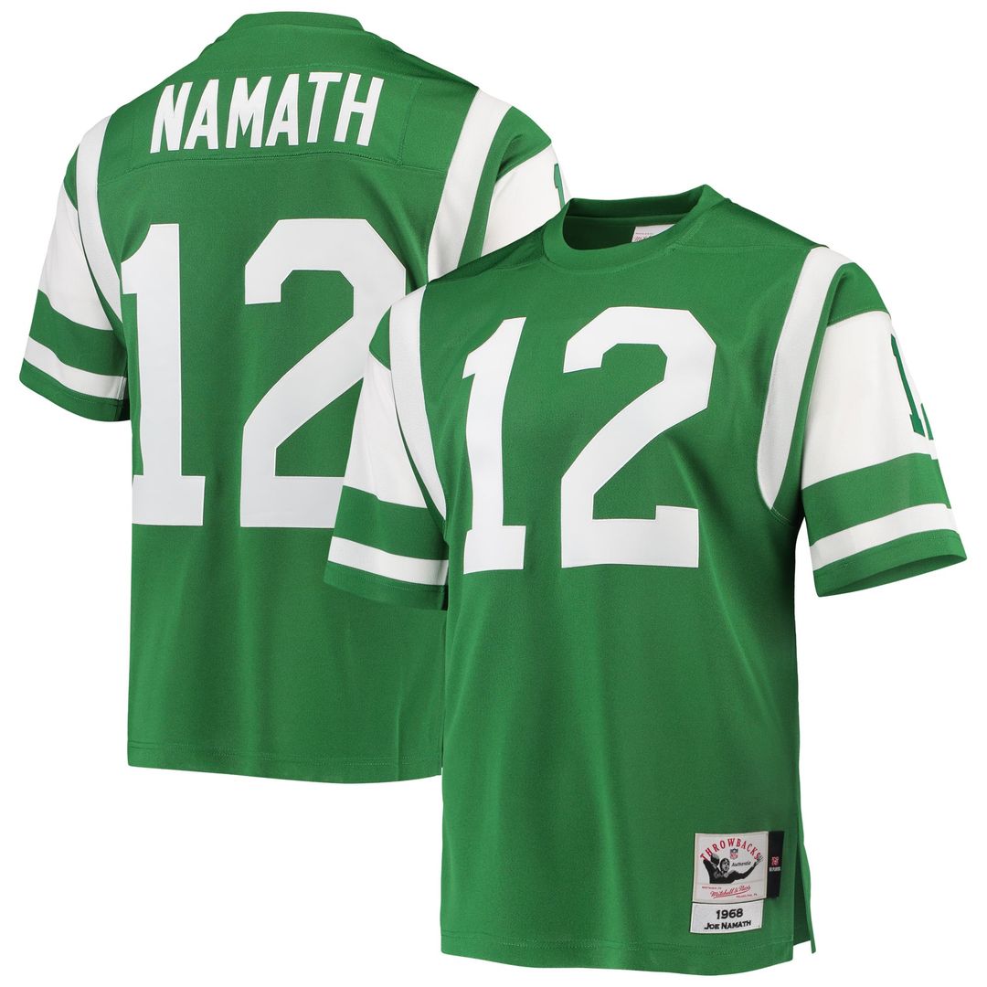 Men's Mitchell & Ness New York Jets Joe Namath Green 1968 Authentic Throwback Retired Player NFL Jersey
