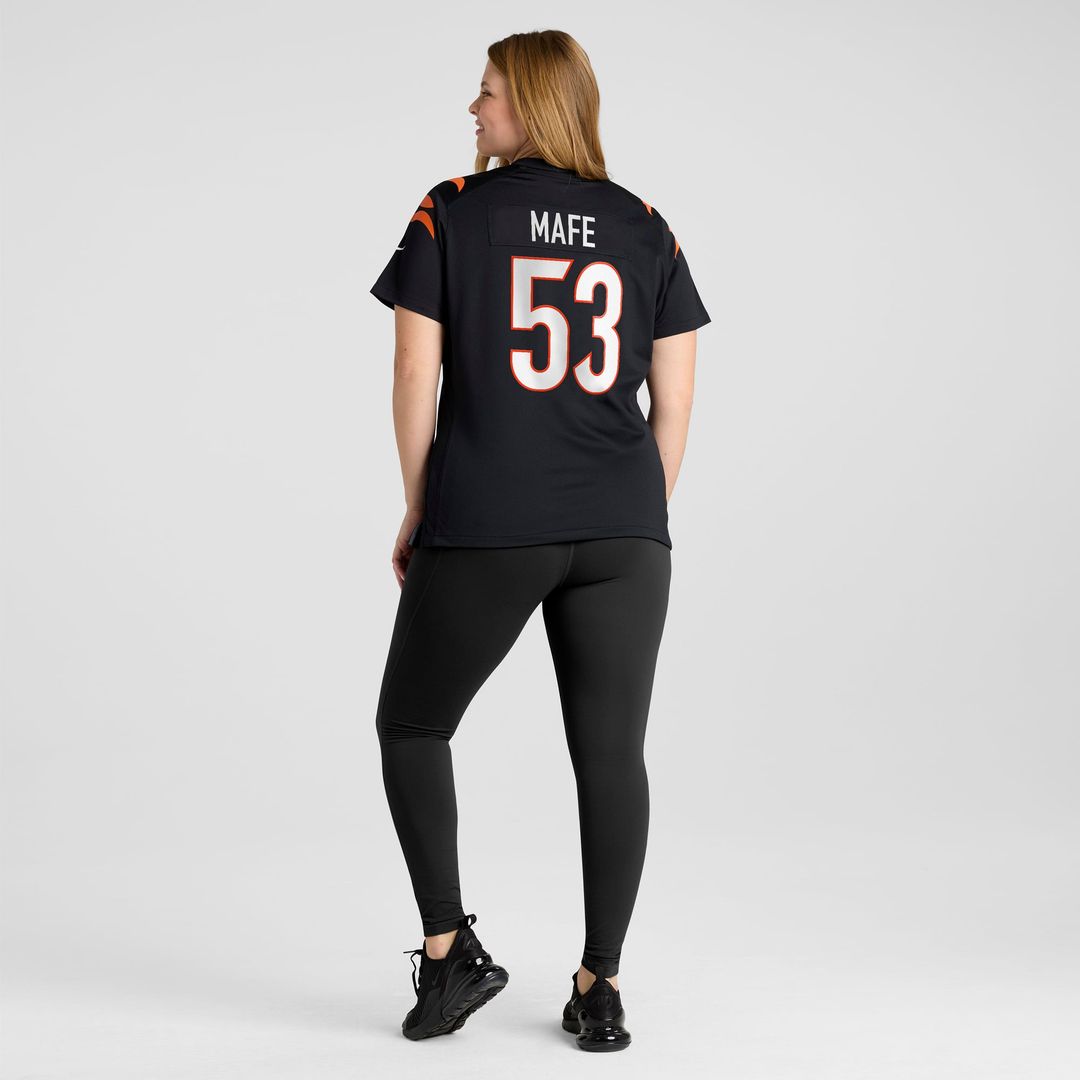 Women's Nike Cincinnati Bengals Boye Mafe Black Team Game NFL Jersey