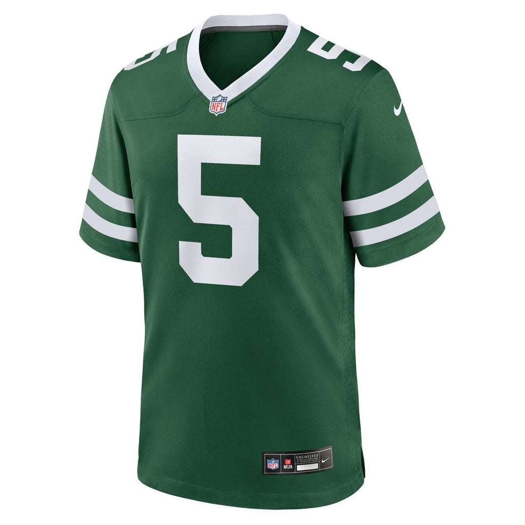 Men's Nike New York Jets Garrett Wilson Legacy Green Game NFL Jersey