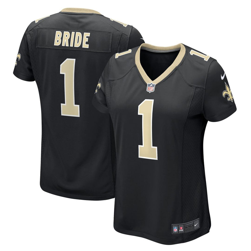 Women's Nike New Orleans Saints Number 1 Bride Black Game NFL Jersey
