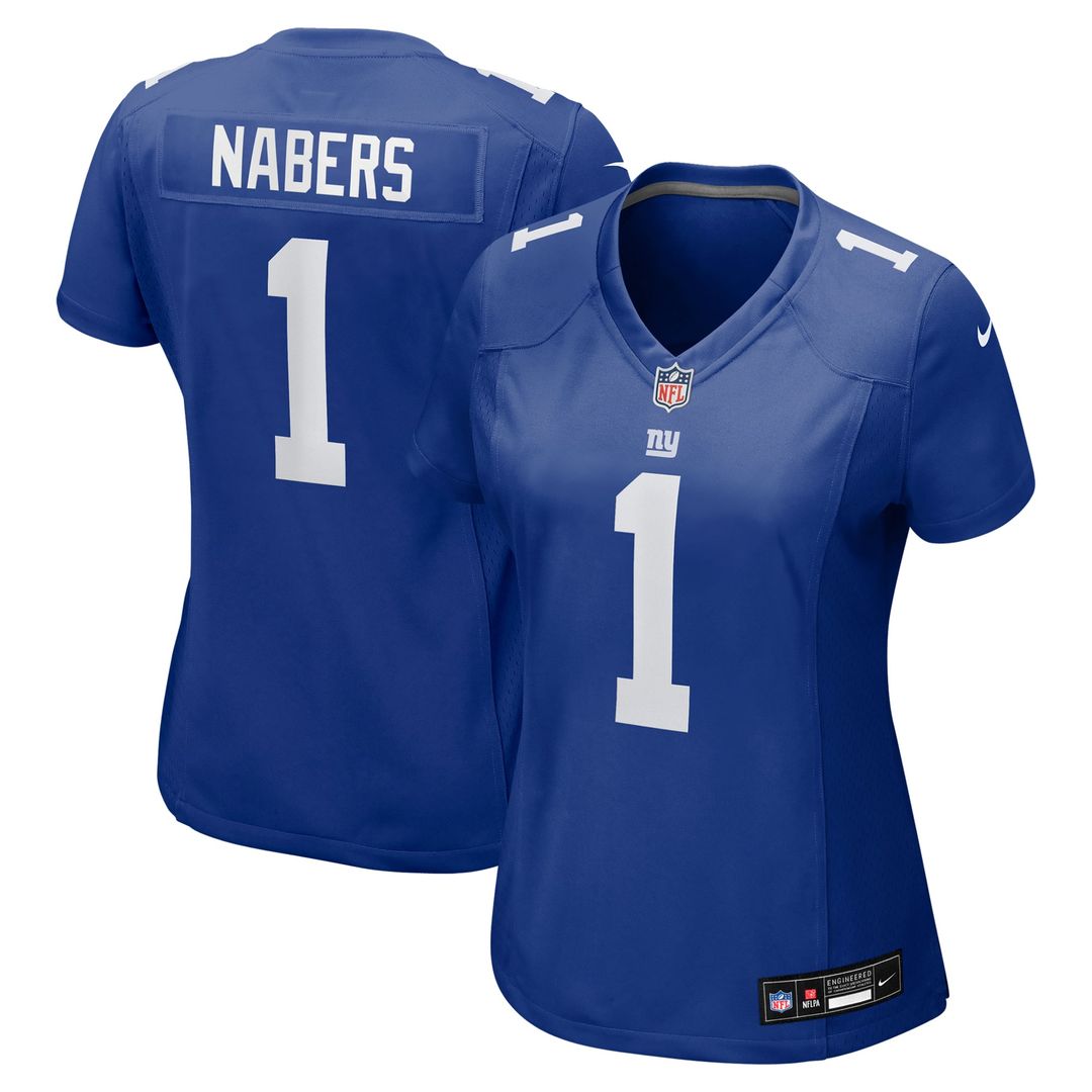 Women's Nike New York Giants Malik Nabers Royal Game NFL Jersey