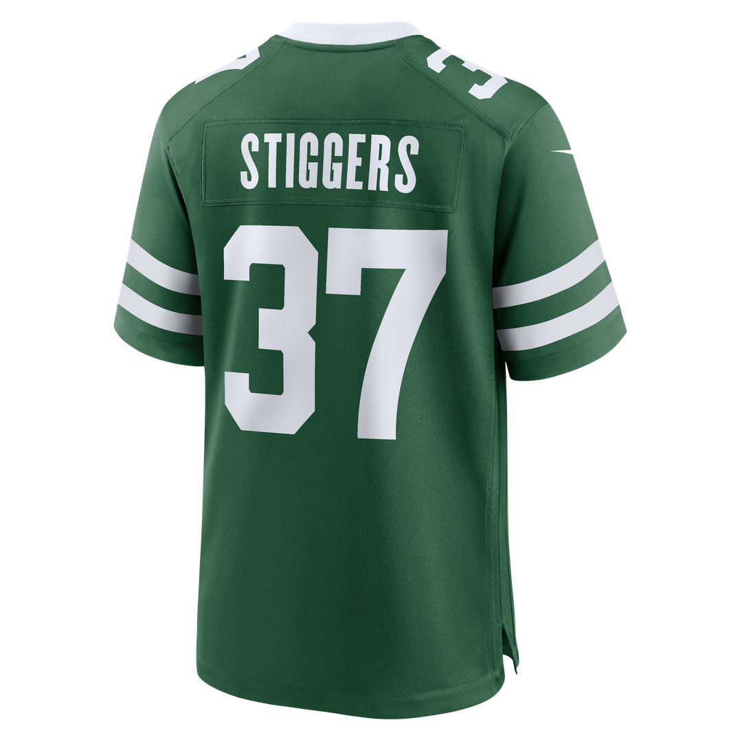 Men's Nike New York Jets Qwan'tez Stiggers Legacy Green Team Game NFL Jersey