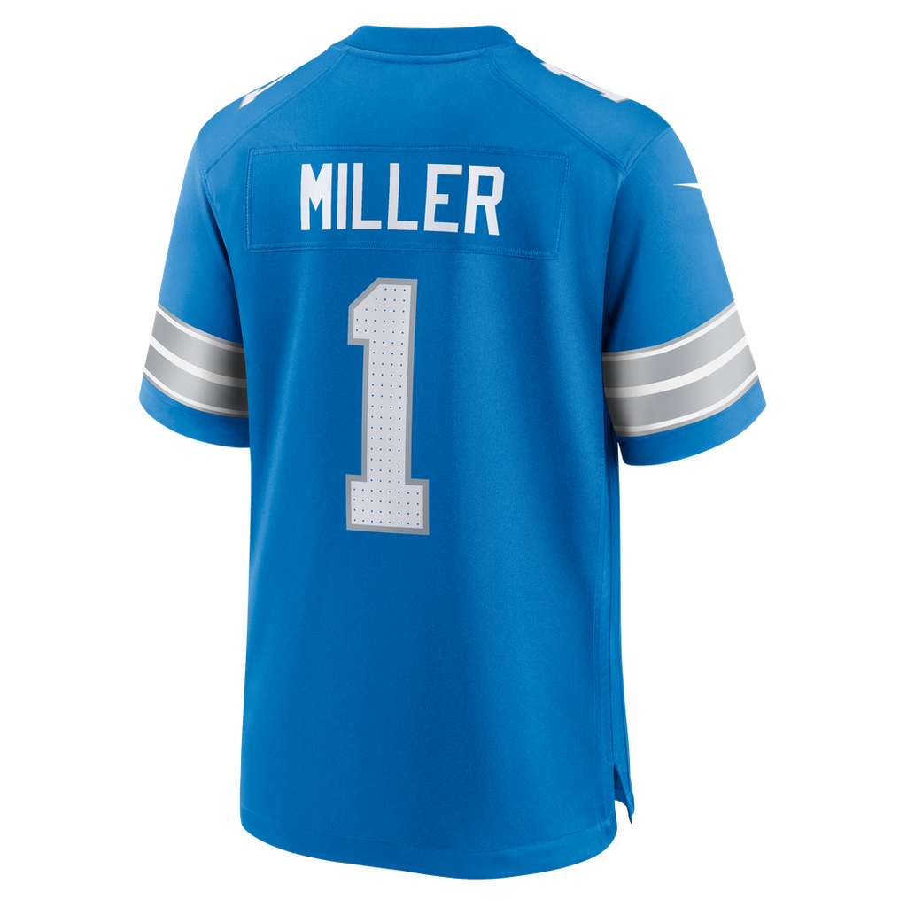Men's Nike Detroit Lions Blake Miller Blue 2026 NFL Draft First Round Pick No. 17 Team Game NFL Jersey