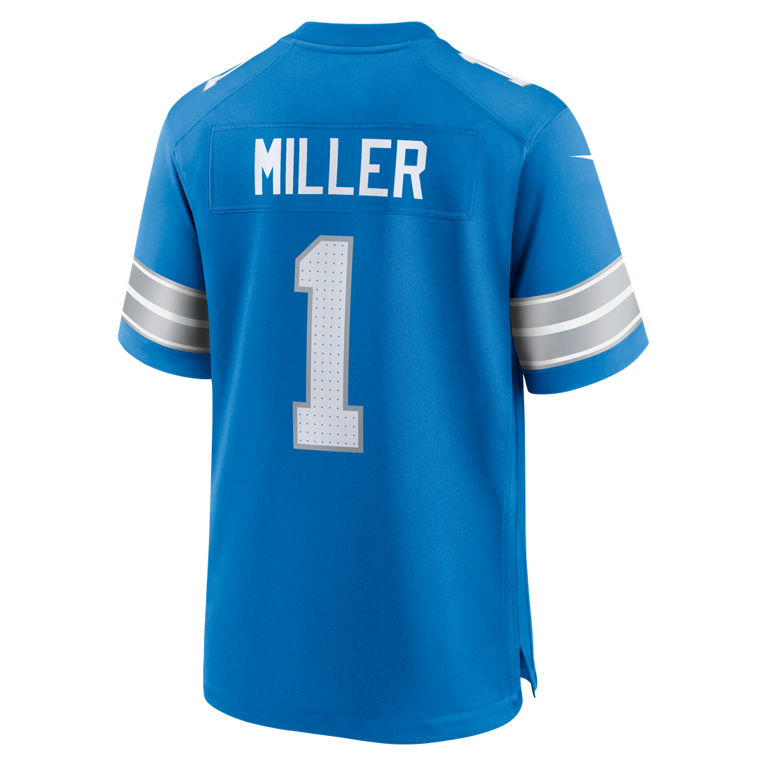 Men's Nike Detroit Lions Blake Miller Blue 2026 NFL Draft First Round Pick No. 17 Team Game NFL Jersey