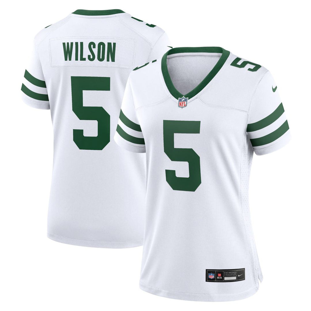 Women's Nike New York Jets Garrett Wilson Legacy White Game NFL Jersey