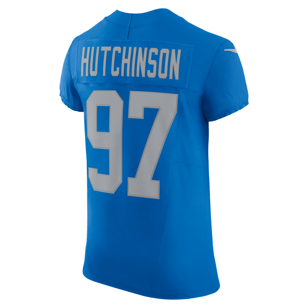 Men's Nike Detroit Lions Aidan Hutchinson Blue Alternate Vapor F.U.S.E. Elite NFL Jersey
