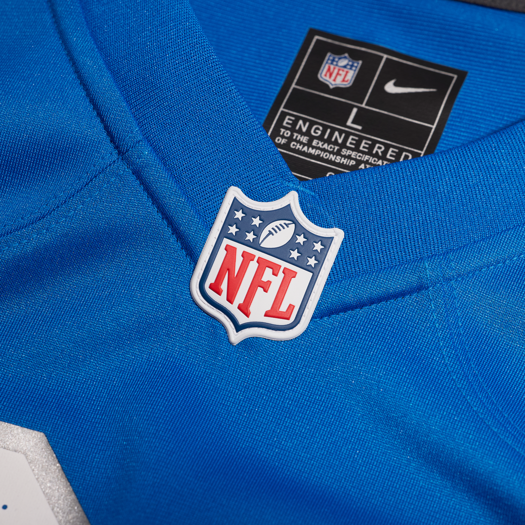 Men's Nike Detroit Lions Isiah Pacheco Blue Team Game NFL Jersey