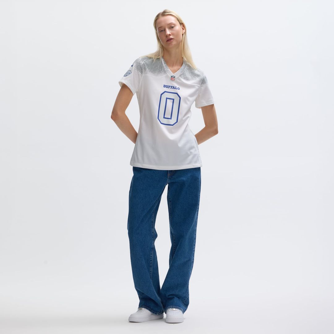 Women's Nike Buffalo Bills Keon Coleman White 2025 Rivalries Collection Game NFL Jersey