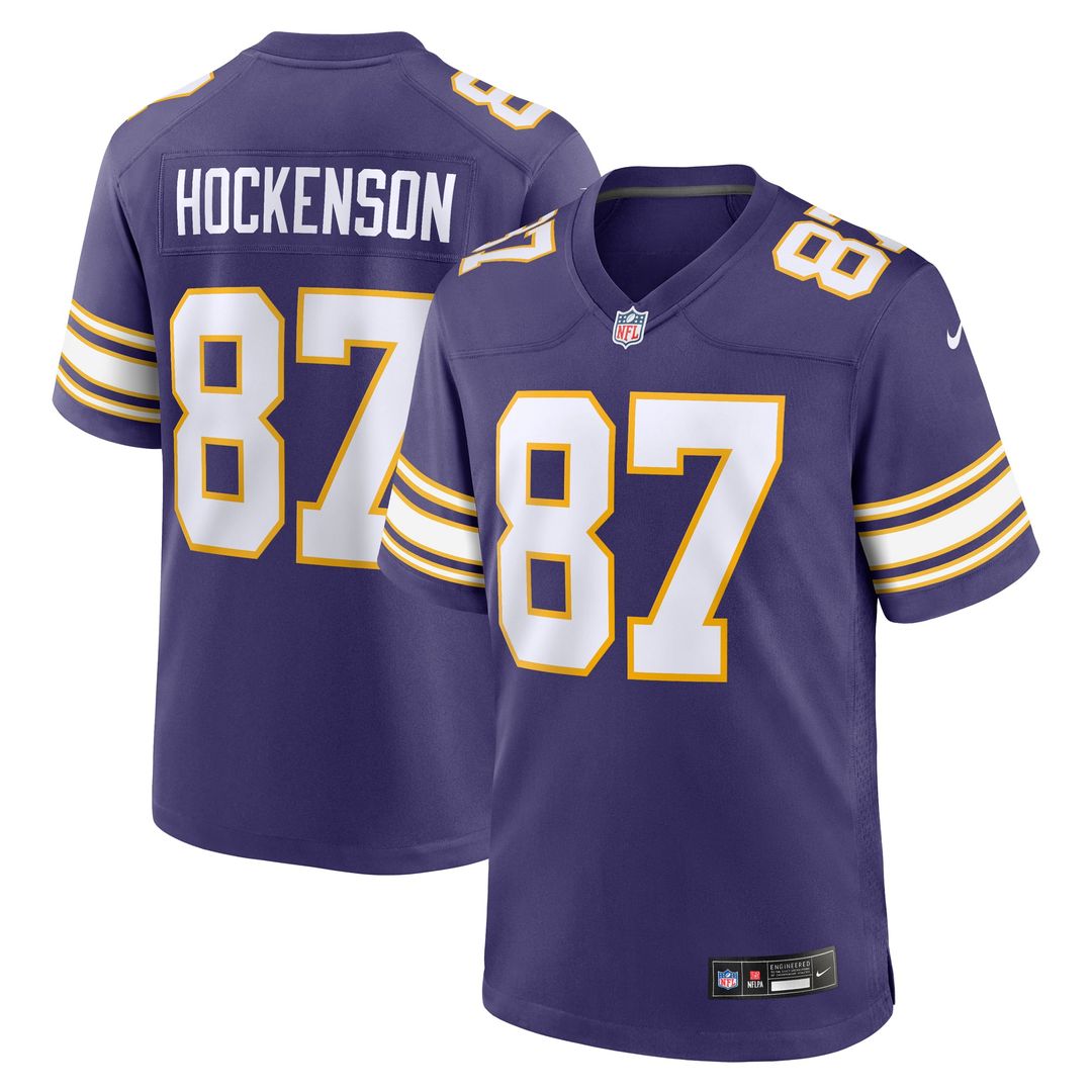 Men's Nike Minnesota Vikings T.J. Hockenson Purple Classic Player Game NFL Jersey