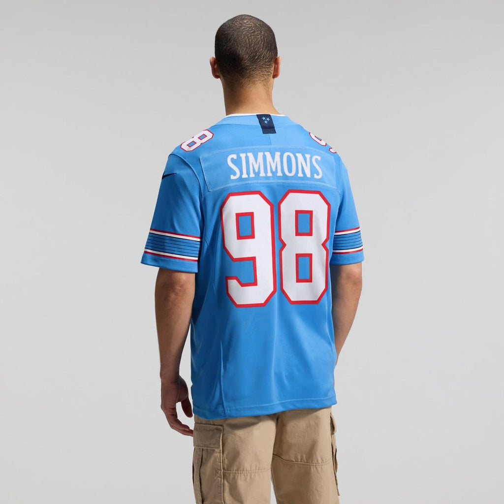 Men's Nike Tennessee Titans Jeffery Simmons Light Blue Vapor F.U.S.E. Sewn Down Limited NFL Jersey