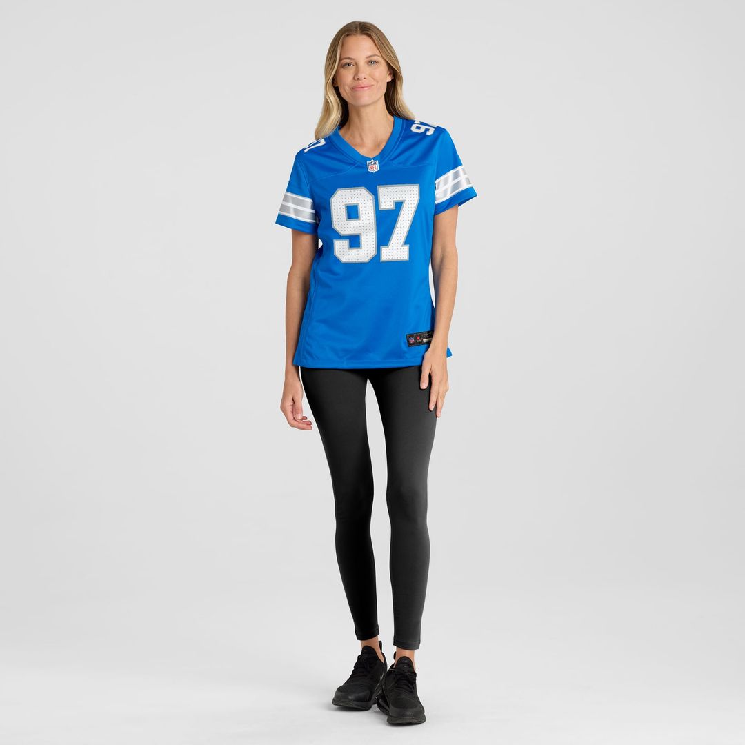 Women's Nike Detroit Lions Aidan Hutchinson Blue Game NFL Jersey