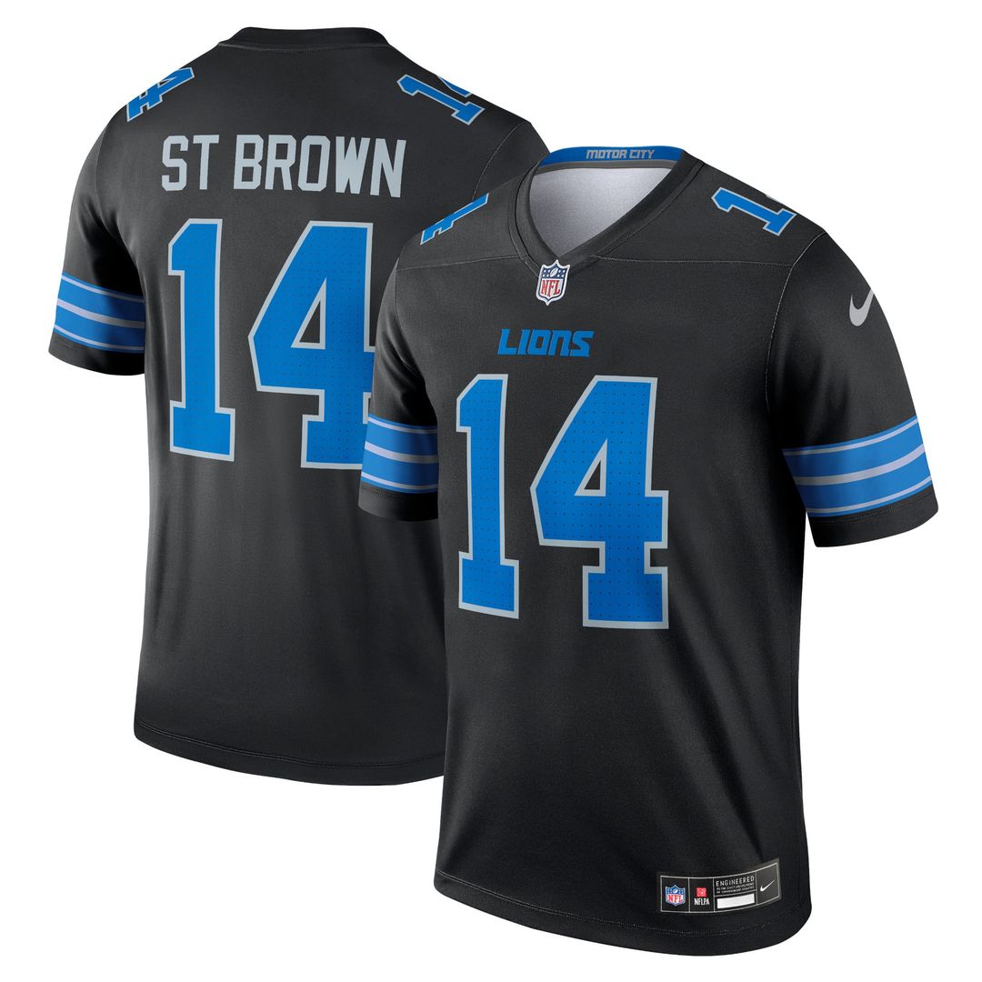 Men's Nike Detroit Lions Amon-Ra St. Brown Black Legend Player NFL Performance Top