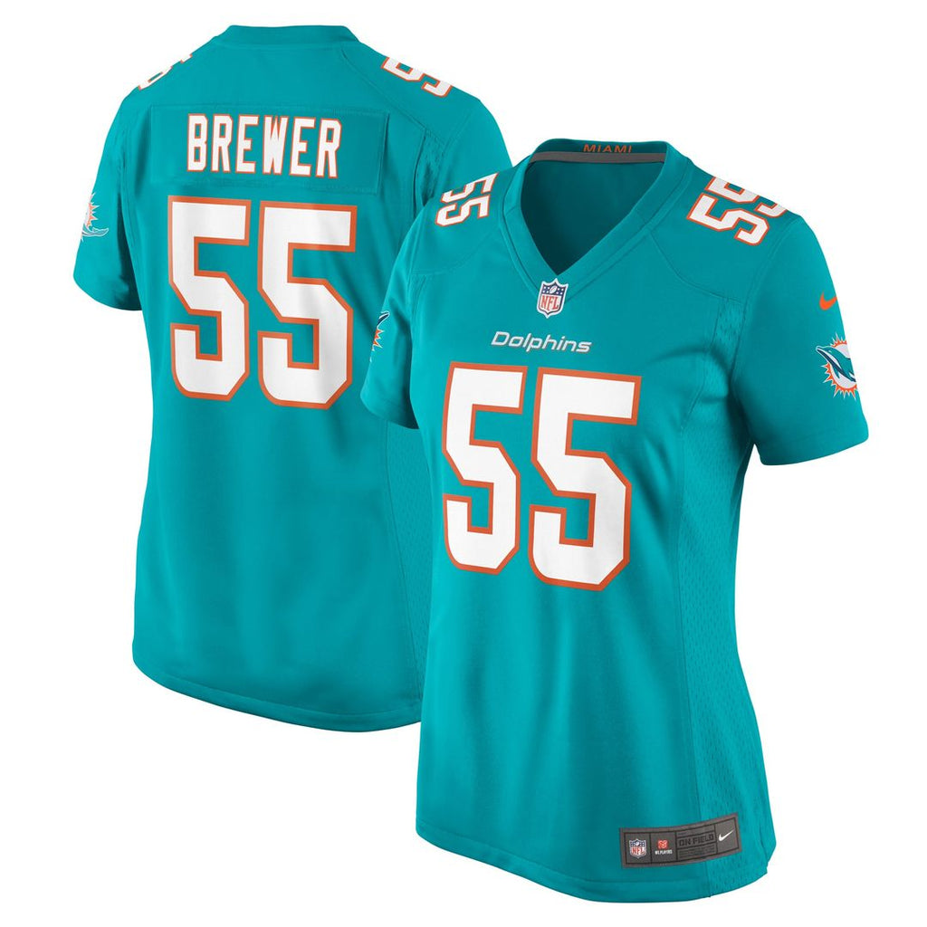 Women's Nike Miami Dolphins Aaron Brewer Aqua Game NFL Jersey