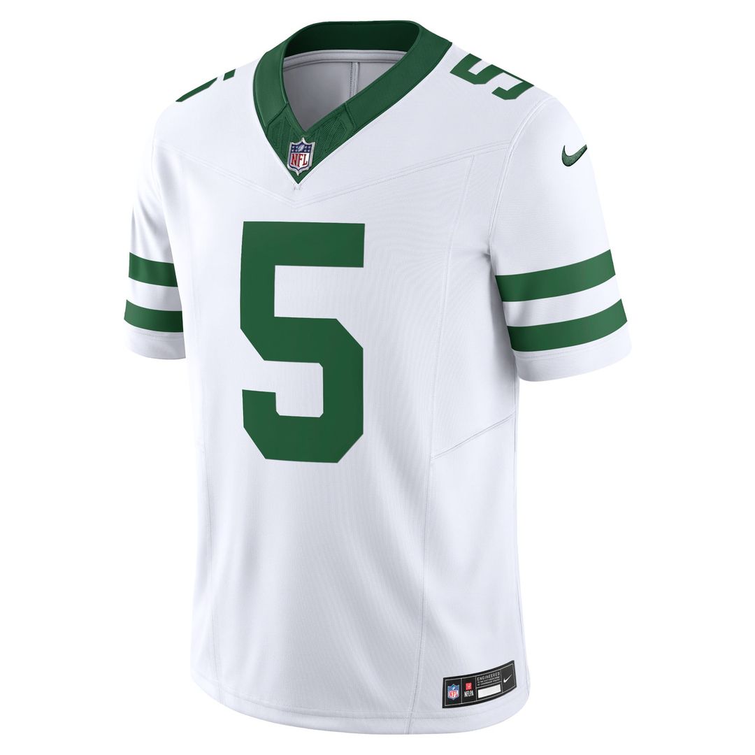 Men's Nike New York Jets Garrett Wilson Legacy White Vapor F.U.S.E. Limited NFL Jersey