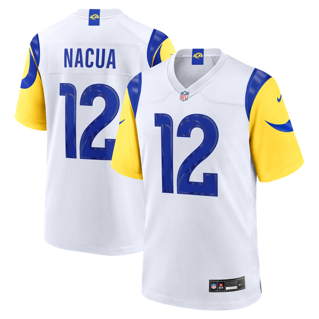 Men's Nike Los Angeles Rams Puka Nacua White Game Player NFL Jersey