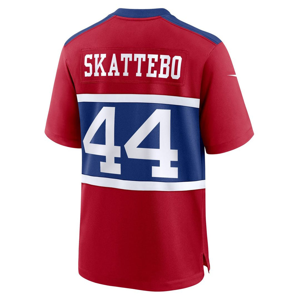 Men's Nike New York Giants Cam Skattebo Red Alternate Century Game NFL Jersey