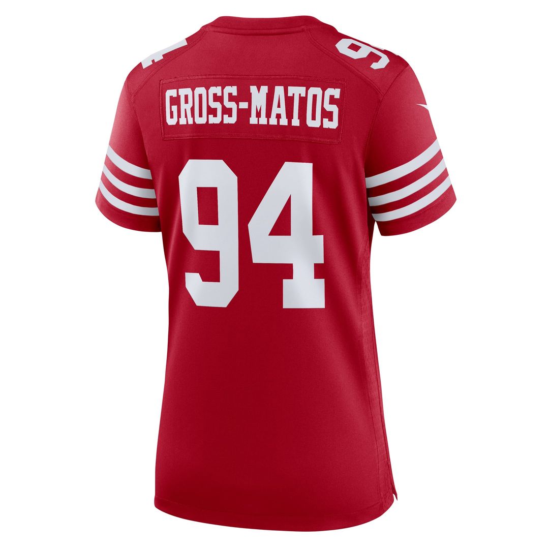 Women's Nike San Francisco 49ers Yetur Gross-Matos Scarlet Team Game NFL Jersey